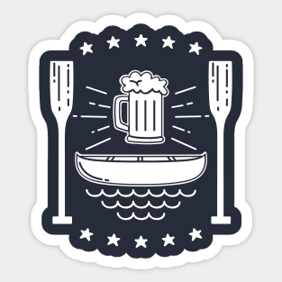 Kayak and Beer - Funny Paddle Crew Canoe Sticker